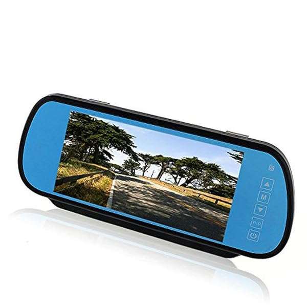 B+W BW 7-Inch 16:9 TFT LCD Car Monitor - HD Rear View Mirror with Touch Button & Dual Video Input