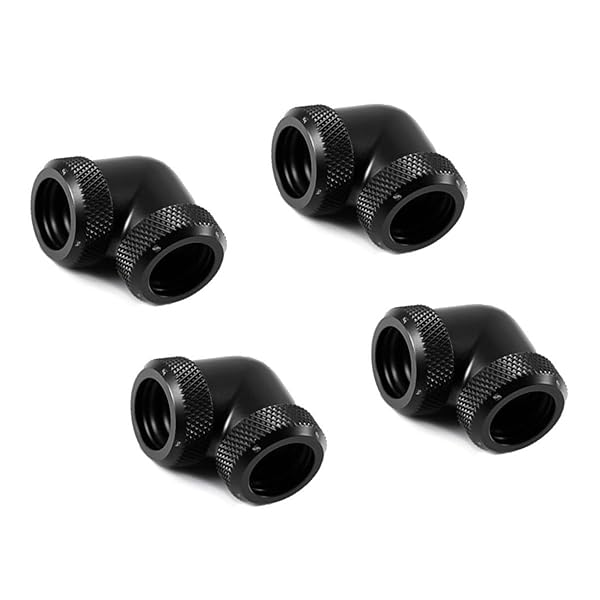 Barrow 14mm Multi-Link Fitting 90 Degree Rotary Black 4-Pack for Rigid Tubing