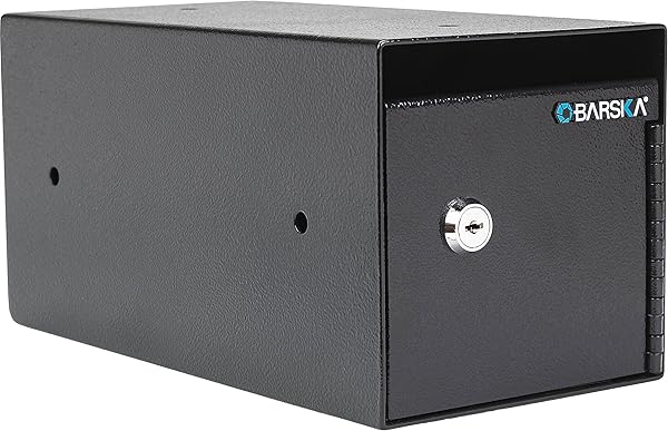 Barska AX13676 Drop Safe: Secure Cash, Receipts & Keys - Durable Black Lock Box
