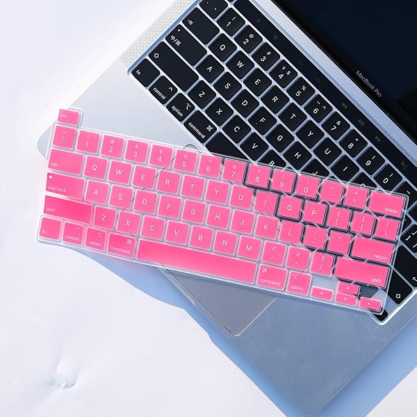 Batianda Hot Pink Gradient Color Silicone Keyboard Cover for MacBook Pro 13 M1 M2 2022 2020 A2338 A2289 A2251 2019 A2141 Model - Image 4