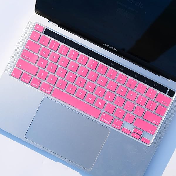 Batianda Hot Pink Gradient Color Silicone Keyboard Cover for MacBook Pro 13 M1 M2 2022 2020 A2338 A2289 A2251 2019 A2141 Model - Image 3