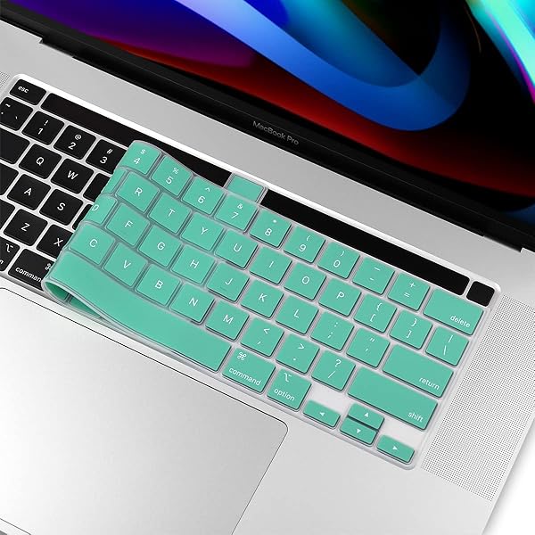 Batianda Light Green Gradient Silicone Keyboard Cover for MacBook Pro 13 M1 M2 2022 2020 A2338 A2289 A2251 2019 A2141 Model - Image 6