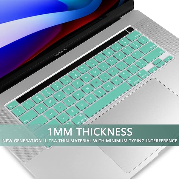 Batianda Light Green Gradient Silicone Keyboard Cover for MacBook Pro 13 M1 M2 2022 2020 A2338 A2289 A2251 2019 A2141 Model - Image 7
