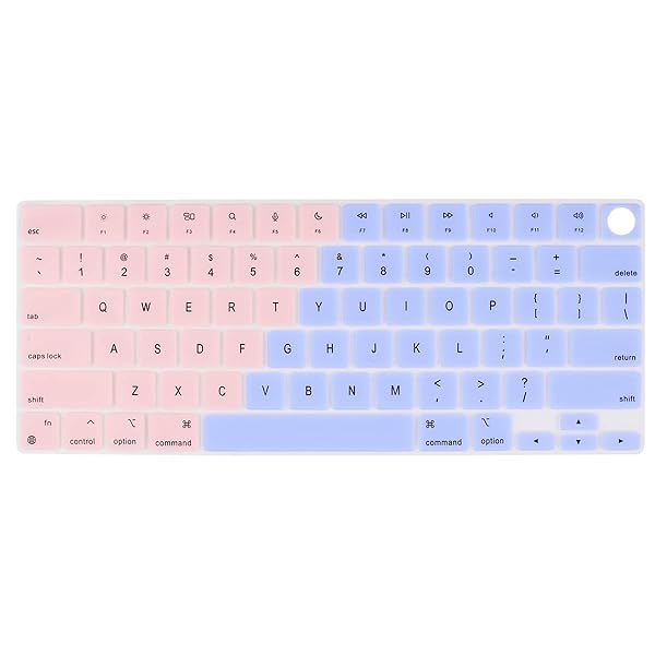 Batianda Premium Gradient Color Keyboard Cover for MacBook Pro 14 16 2024 2023 and MacBook Air 13 15 Soft Touch Silicone Pink to Blue - Image 2
