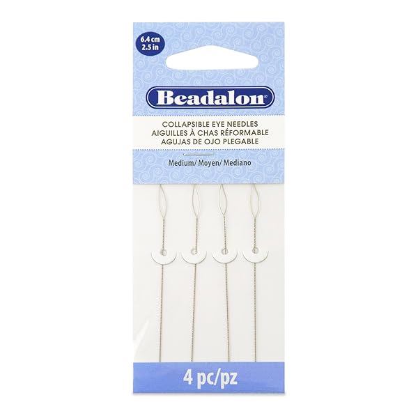 Beadalon Collapsible Eye Needles 2.5-Inch Medium - Perfect for Beading Projects