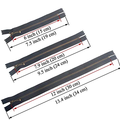 Beaulegan Metal Zippers 10 Pcs Antique Brass Close-end 6 Inch Assorted Color for Sewing and Craft Projects - Image 4