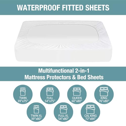 Bedecor 2 Packs Twin Mattress Protector Waterproof Protection Soft Cotton Terry Top Cover,Mattress Cover 38"×75" for Babies Pregnant Women Incontinent Persons Deep Pocket to 18" White - Image 6