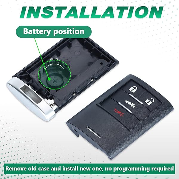 Beefunny Replacement Smart Remote Car Key Shell Case Fob for Cadillac XLR Chevrolet Corvette M3N5WY7777A - Image 3