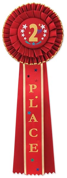 Beistle Beistle 2nd Place Deluxe Rosette: Premium Awards Ribbon for Celebrations & Competitions