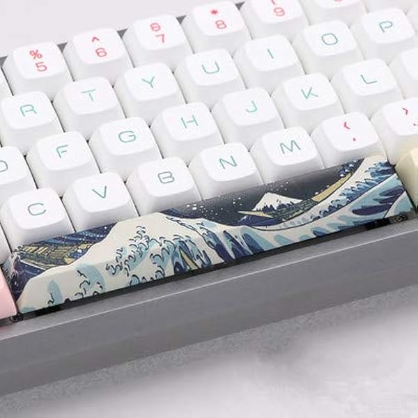 Benemate Spacebar Keycap 5-Side Dye-subbed PBT Cherry Profile 6.25U for Gaming Mechanical Keyboards Waves