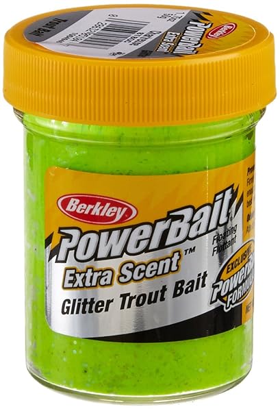 Catch More Trout with Berkley PowerBait Glitter Dough Bait - Chartreuse, Irresistible Scent & Easy to Use!