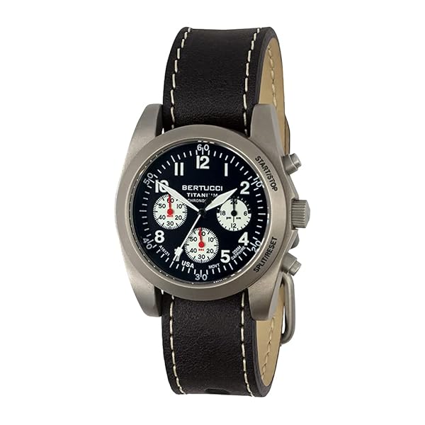 Bertucci A-11t Americana Field Chronograph Black Dial 359m Black Matte Leather Band