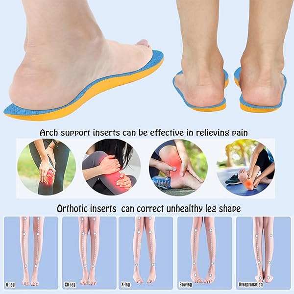 Besnoht Pronation Insoles for Arch Support and Correcting OX Legs Flat Feet and Heel Pain for Men and Women Size 35-36 - Image 4