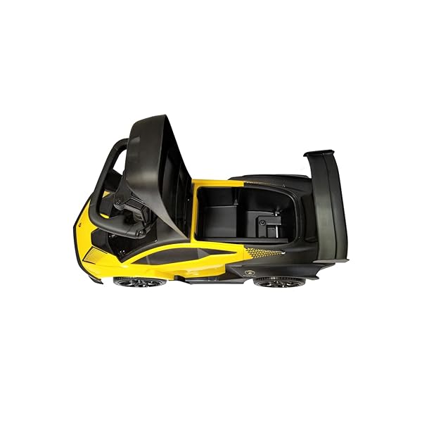 Best Ride On Cars Lamborghini Essenza SCV12 Push Car for Toddlers with Realistic Steering Wheel Music Horn Comfy Seat and Secret Storage Yellow - Image 5