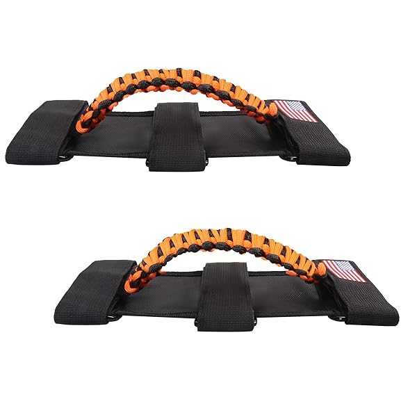 "Bestaoo Roll Bar Grab Handles for Jeep Wrangler & Gladiator - Paracord Grip, Metal Buckle, Fits 2-4" Roll Bars (1955-2022)" - Image 7