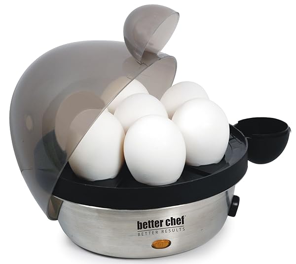 Better Chef Electric Egg Cooker: Boil 7 Eggs Quickly with Stainless Steel Design & Cool Touch Tray