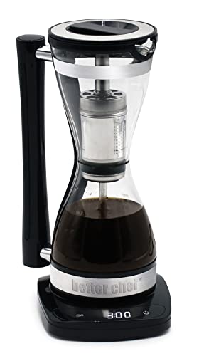 Better Chef Electric Siphon Coffee Maker: 8 oz Brewer with 3 Strengths & Stainless Steel Filter - Perfect Pour Over Alternative!
