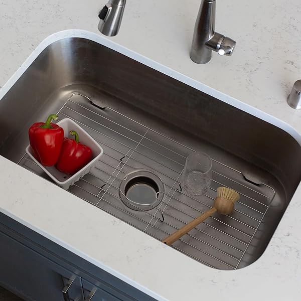 Better Houseware Stainless Steel Sink Protector Mat Rack for Kitchen Sinks 18 x 12 x 1 Durable Bottom Protection - Image 2