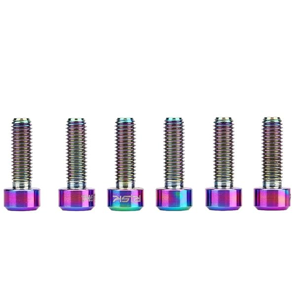 Bicycle Stem Screw M5 x 16mm Alloy Bike Bolts for Disc Brake Caliper Handlebar Stem Rear Rack Water Bottle Cage Holder 6PCS Multi-Color