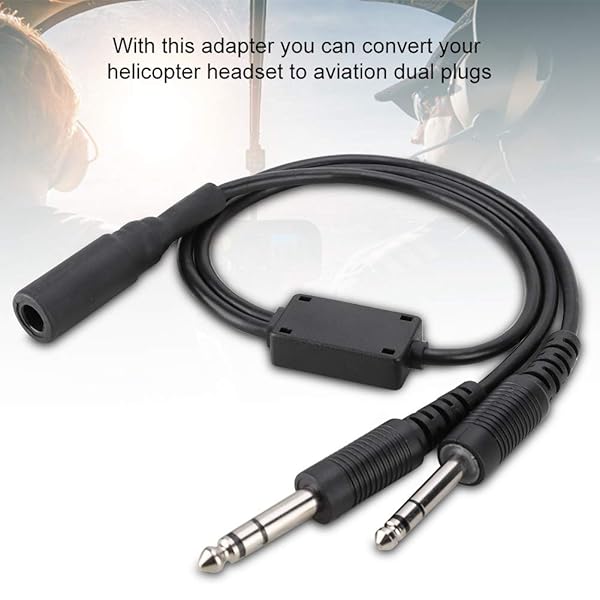 Bindpo U174 Headset Adapter Cable: Dual GA Plugs for Helicopter & General Aviation Headphones - Image 4