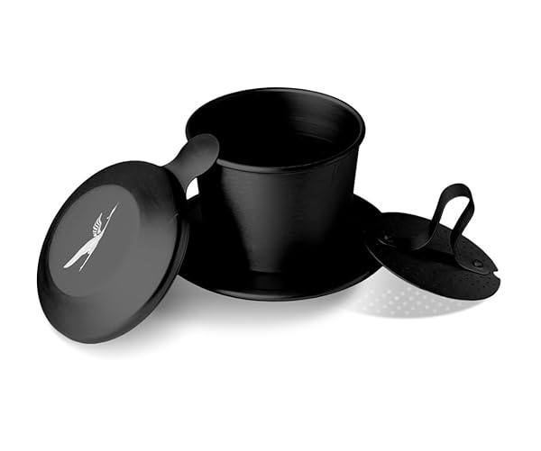 Birdee Aluminum Vietnamese Coffee Dripper Black, 6 oz, Phin Filter, Lightweight and Portable, Perfect for Ca Phe Sua Da, Home Use, Travel, and Gift - Image 3