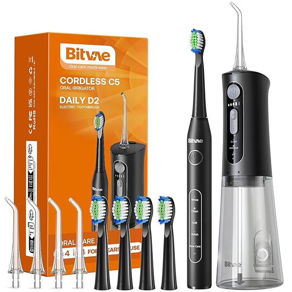 Bitvae Water Dental Flosser and Sonic Electric Toothbrush 5 Modes Cordless Portable Teeth Cleaning Solution - Image 2
