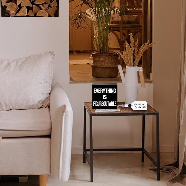 Black Decor for Home Office Desk Wood Box Sign Everything is Figureoutable You are Amazing Mini Plaque Inspirational Gifts for All - Image 9