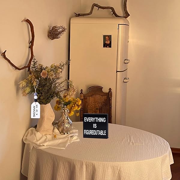 Black Decor for Home Office Desk Wood Box Sign Everything is Figureoutable You are Amazing Mini Plaque Inspirational Gifts for All - Image 10