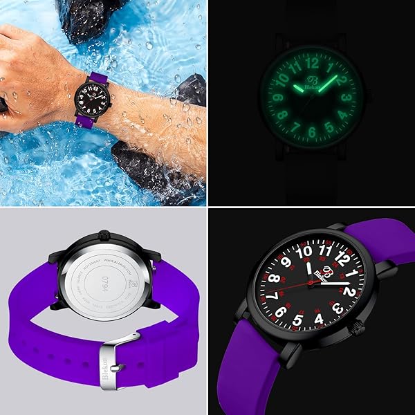 Shop Blekon Original Nurse Watch: Easy Read Dial, Water Resistant, Medical Scrub Colors - Black & Purple Options - Image 6