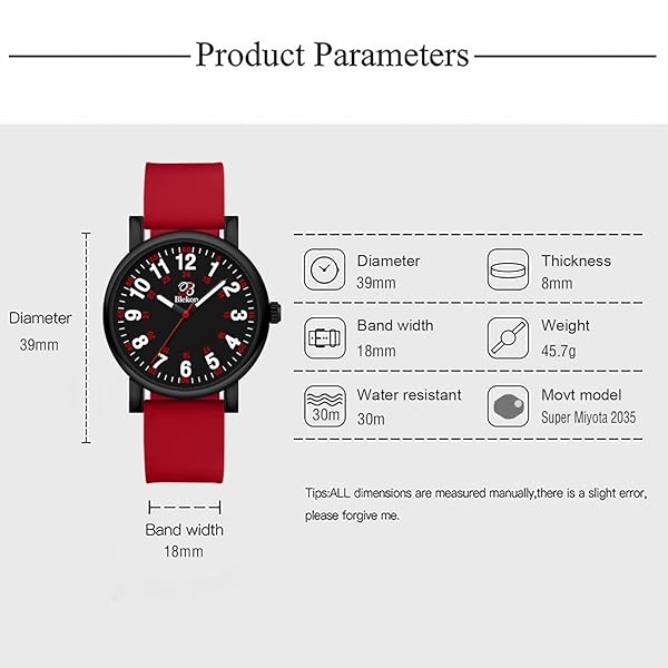 Shop Blekon Original Nurse Watch: Easy Read Dial, Water Resistant, Medical Scrub Colors (Black/Red) - Image 7