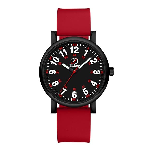 Shop Blekon Original Nurse Watch: Easy Read Dial, Water Resistant, Medical Scrub Colors (Black/Red) - Image 2