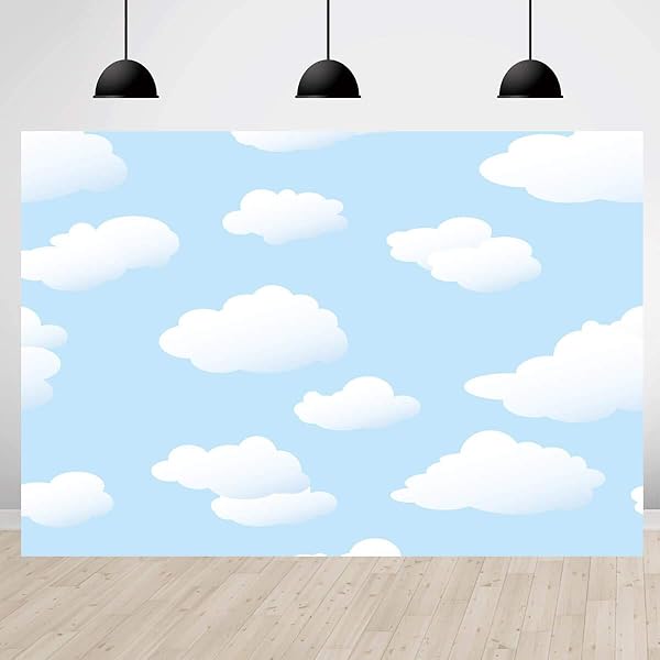 Blue Sky White Cloud Backdrop for Kids Birthday Parties - 6x4ft Photography Studio Prop