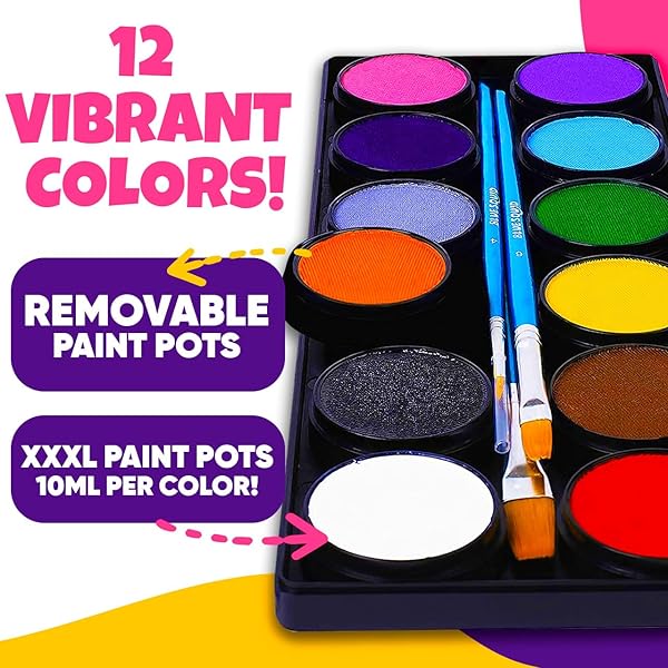 Blue Squid Face Painting Kit for Kids Complete Non Toxic Palette with Stencils 12 Colors Safe for Sensitive Skin Perfect for Parties and Halloween - Image 8
