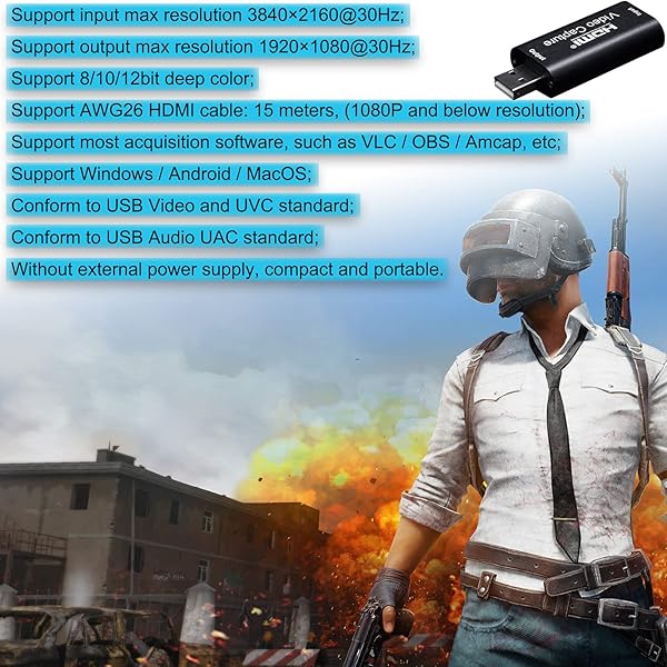 BlueAVS HDMI to USB Video Capture Card 1080P 30FPS for DSLR Camcorder and Action Cam Recording - Image 7