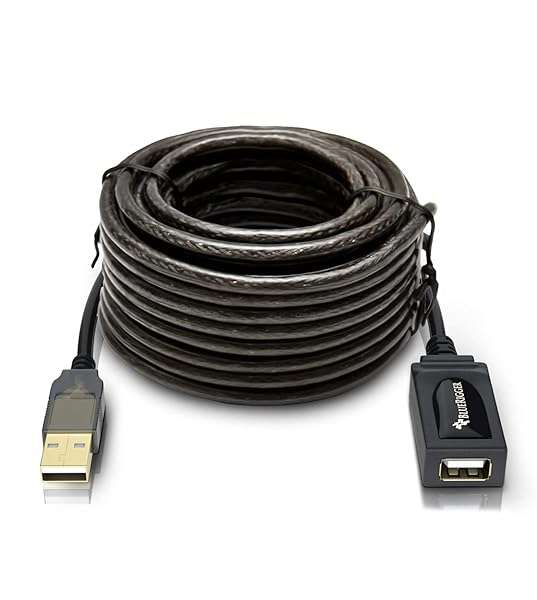 BlueRigger 25FT USB Extension Cable - Active USB 2.0 Male to Female Repeater for Game Consoles, Printers, Cameras & More