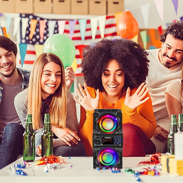 40W Portable Bluetooth Speaker with Colorful Lights & Heavy Bass - Perfect for Home, Outdoor Parties & Camping - Image 7