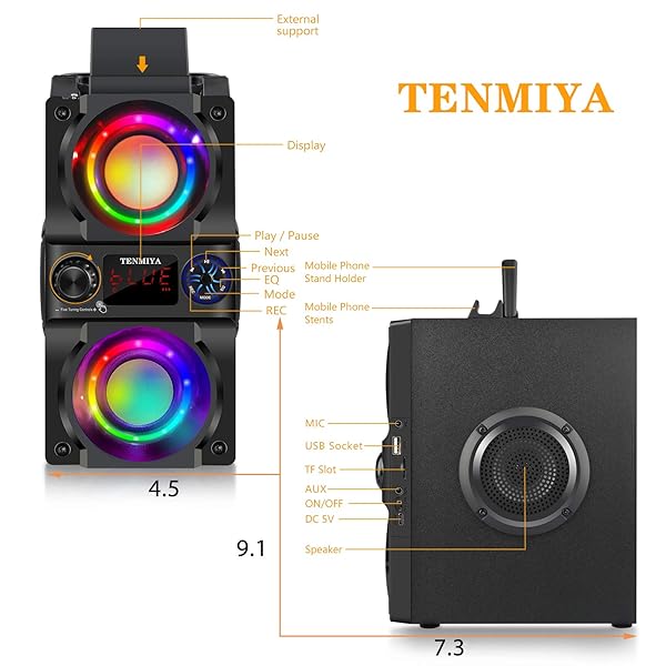 40W Portable Bluetooth Speaker with Colorful Lights & Heavy Bass - Perfect for Home, Outdoor Parties & Camping - Image 8