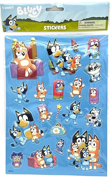Shop Bluey Raised Sticker Sheet - Fun & Colorful Designs for Kids!