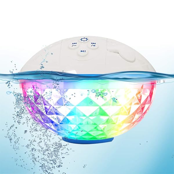 Blufree Floating Pool Speaker: Waterproof Bluetooth Speaker with Colorful Lights & Built-in Mic for Perfect Pool Parties - Image 3