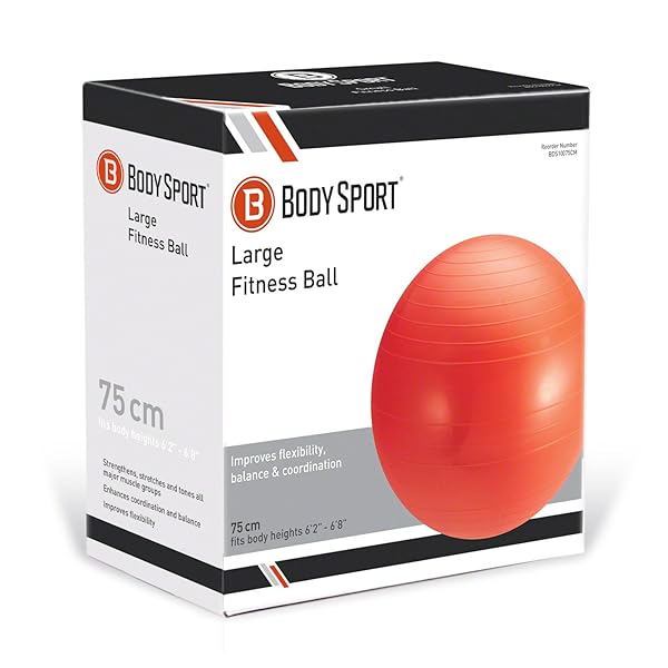 Body Sport 75cm Exercise Ball with Pump - Perfect for Home Gym, Office Use, Stability Training & Pregnancy Fitness - Image 7