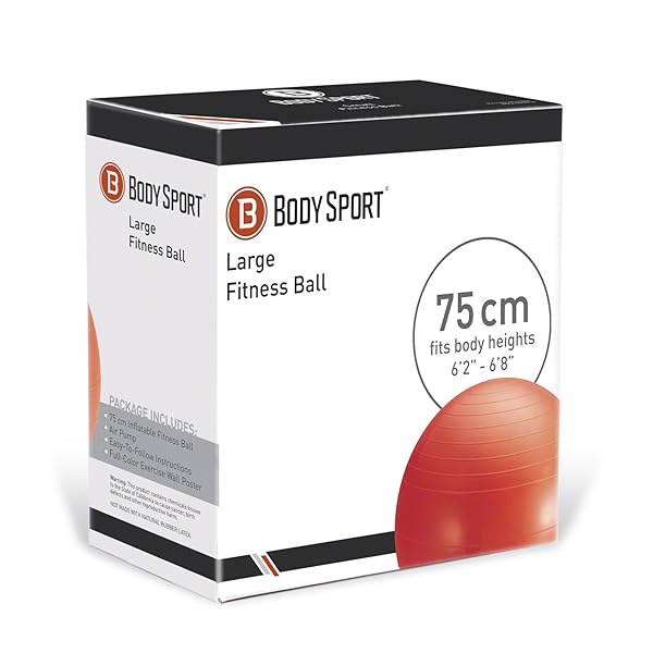 Body Sport 75cm Exercise Ball with Pump - Perfect for Home Gym, Office Use, Stability Training & Pregnancy Fitness - Image 8