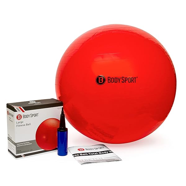Body Sport 75cm Exercise Ball with Pump - Perfect for Home Gym, Office Use, Stability Training & Pregnancy Fitness - Image 2