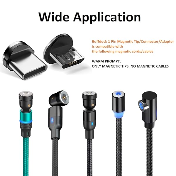 Buy Boffdock 7Pcs Type C Magnetic Tips & Micro Heads for Android - No USB Cord, Non-Data, Fast Charging Solutions - Image 5