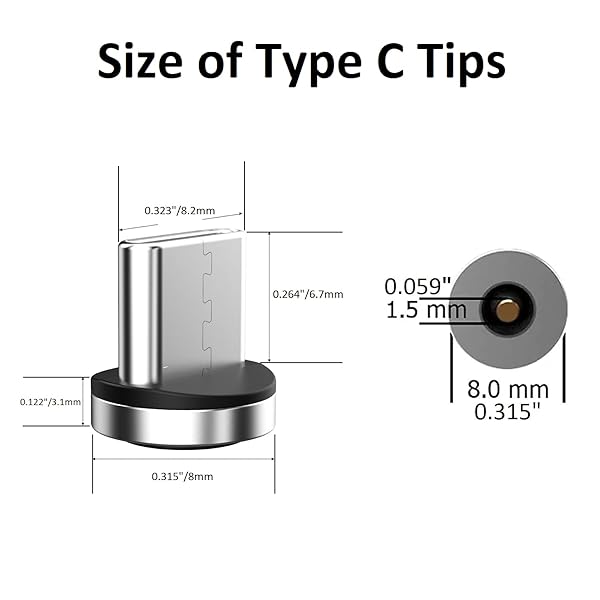 Buy Boffdock 7Pcs Type C Magnetic Tips & Micro Heads for Android - No USB Cord, Non-Data, Fast Charging Solutions - Image 6
