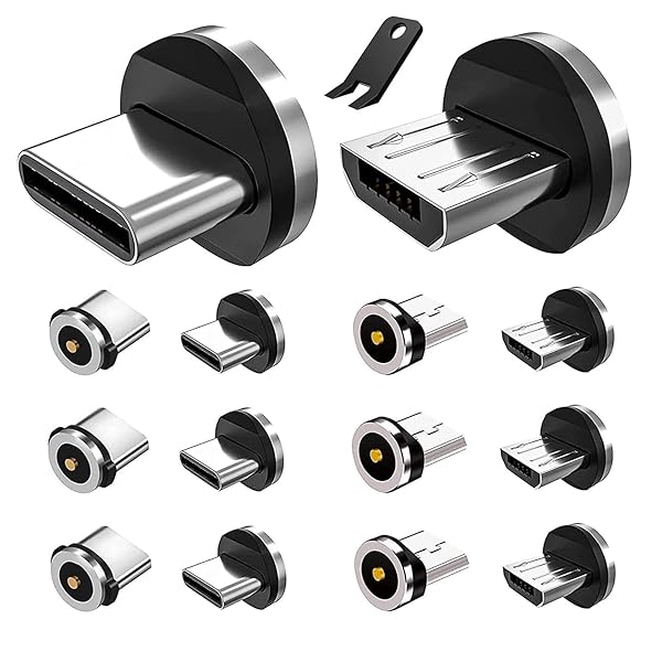 Boffdock Buy Boffdock 7Pcs Type C Magnetic Tips & Micro Heads for Android - No USB Cord, Non-Data, Fast Charging Solutions