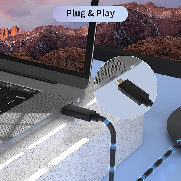 BolAAzuL USB C to DVI Cable 3ft Adapter for MacBook Pro Surface Book Dell XPS Pixelbook Thunderbolt 3 Male to Male Connection - Image 4