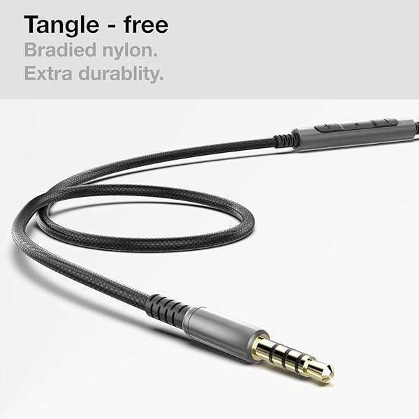 Buy Bolle & Raven Thore USB-C to 3.5mm Headphone Cable with Inline Remote - Premium Wired Audio Cord (Black/Gunmetal) - Image 6