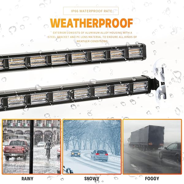 BooYu [Upgraded] Red Blue Police Firefighter Emergency Strobe Traffic Advisor Light Bar Switchable 4 Colors 162 LED Windshield 2 in 1 Visor Safety - Image 4