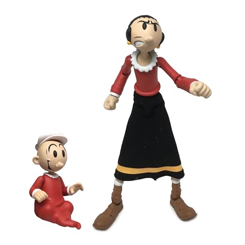 Boss Fight Studio Olive OYL Popeye Classics Wave 1 Action Figure Highly Articulated with Accessories Swee Pea Fabric Skirt and Removable Hat 1:12