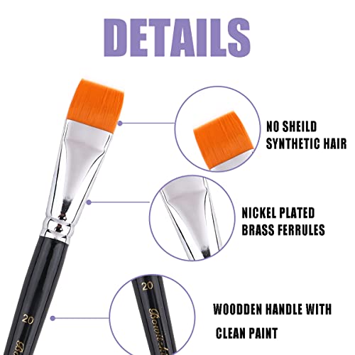 Bowitzki Face Paint Brush Set 6pcs Artist Brushes for Body and Face Painting Acrylic Watercolor Oil Gouache - Image 5